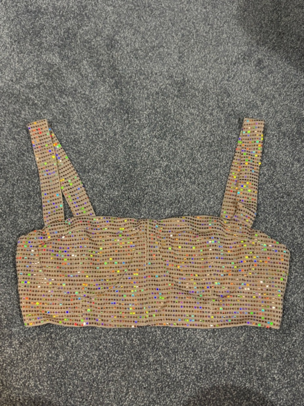 Forever 21 Stretchy Sparkly Gold Top- M